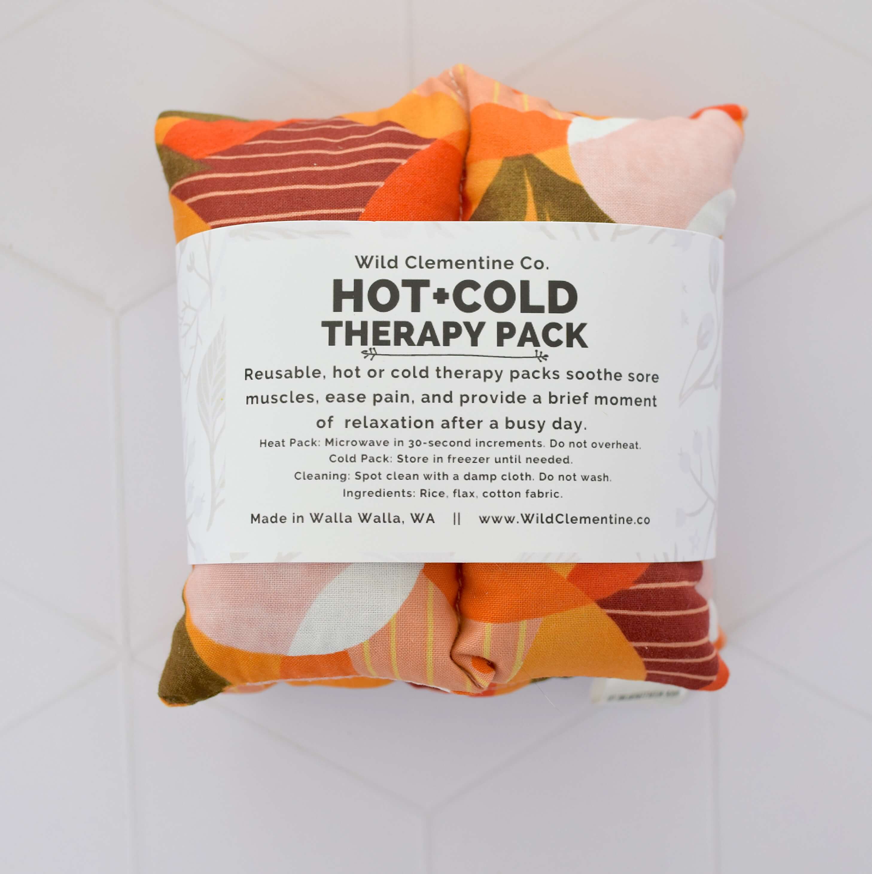 Wild Clementine Co. - Wholesale Hot/Cold Compress - Heating Pad Neck Wrap, Hot + Cold Flaxseed - Tropical Sunset3