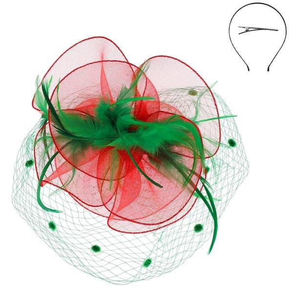 anbfashion - Wholesale Fascinator Hat - Women's - KENTUCKY DERBY FLOWER FEATHERS VEILED FASCINATOR HTH259113