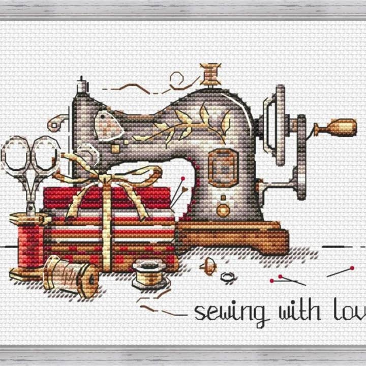 Sewing with Love "Red" Cross Stitch Kit for wholesale by AKxStitch
