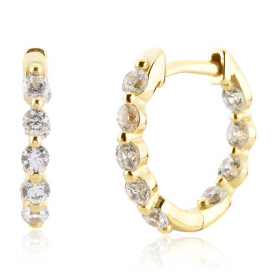 Aretes tipo argolla con diamantes para venta al por mayor de Kriya Veda