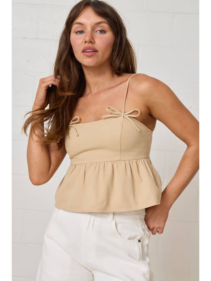 Papermoon - Wholesale Blouse - Women's - PT50197 - Erin Bow Detail Denim S/L Top