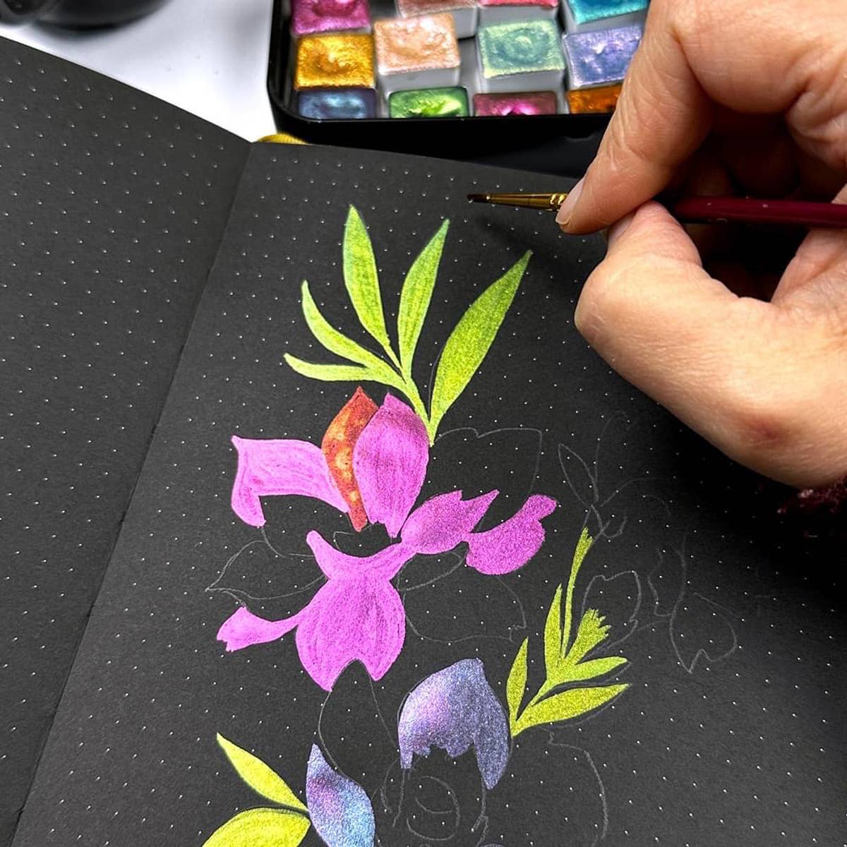 Melanie Beriault - Art & Calligraphie - Wholesale Sketchbook/Sketchpad - My little black notebook — Mauve10