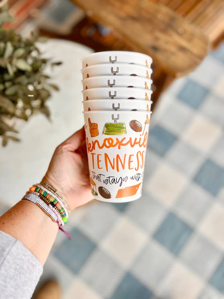 Knoxville, TN Multi Sport Collage Style Reusable Cups for wholesale by Happy By Rachel, LLC