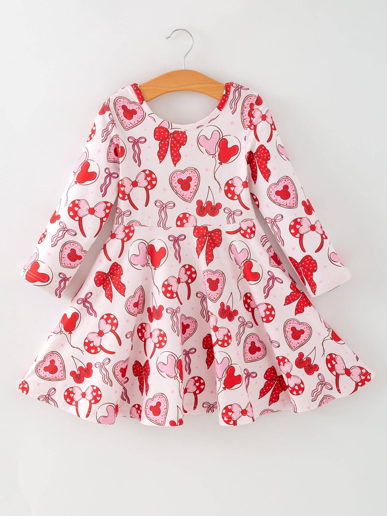 Rylee Faith Designs - Wholesale Dress - Kids - Toddler Girls Valentine Party Dress –Bow Heart Print Outfit0