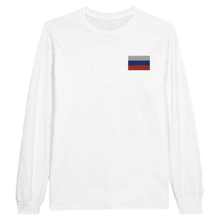Pixelforma - Wholesale T-Shirt - Unisex - Russian flag embroidery long sleeve T-shirt