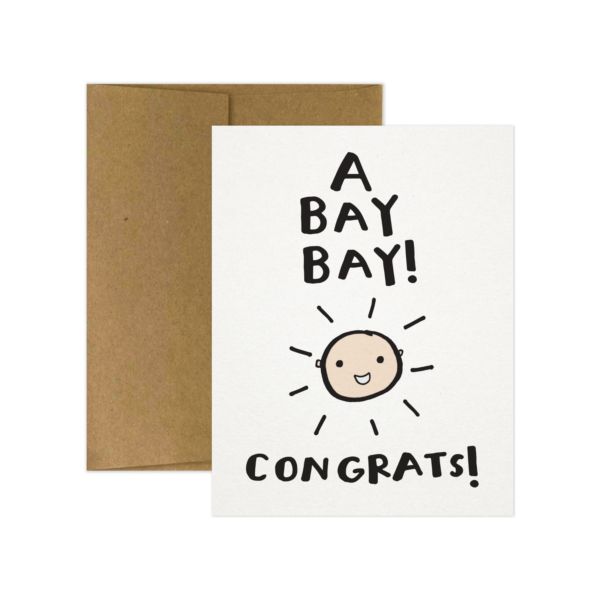 Tiny Gang Designs - Wholesale Baby Card - A Bay Bay! Congrats! (Baby 1) New Baby Card. Card for Baby.1