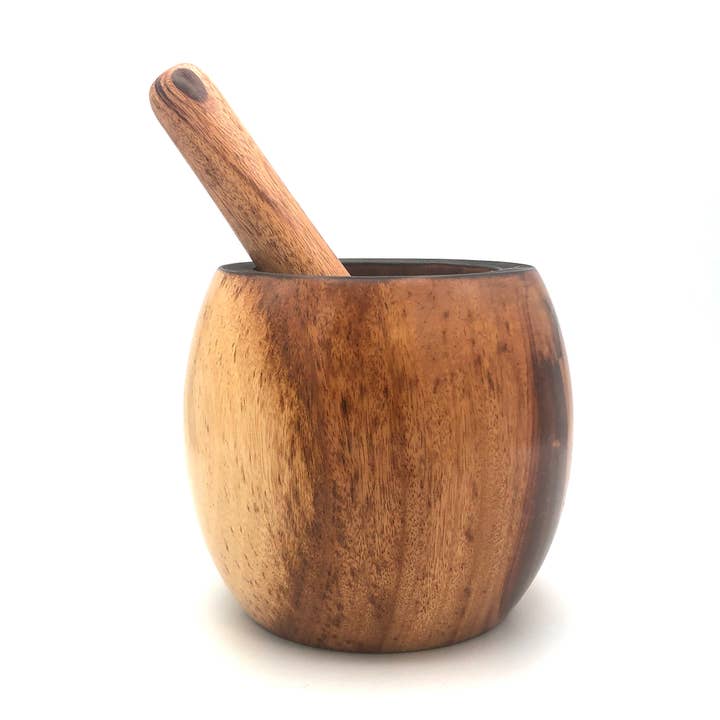 Women of the Cloud Forest - Wholesale Mortar & Pestle - Tropical Hardwood Mortar & Pestle - Large0