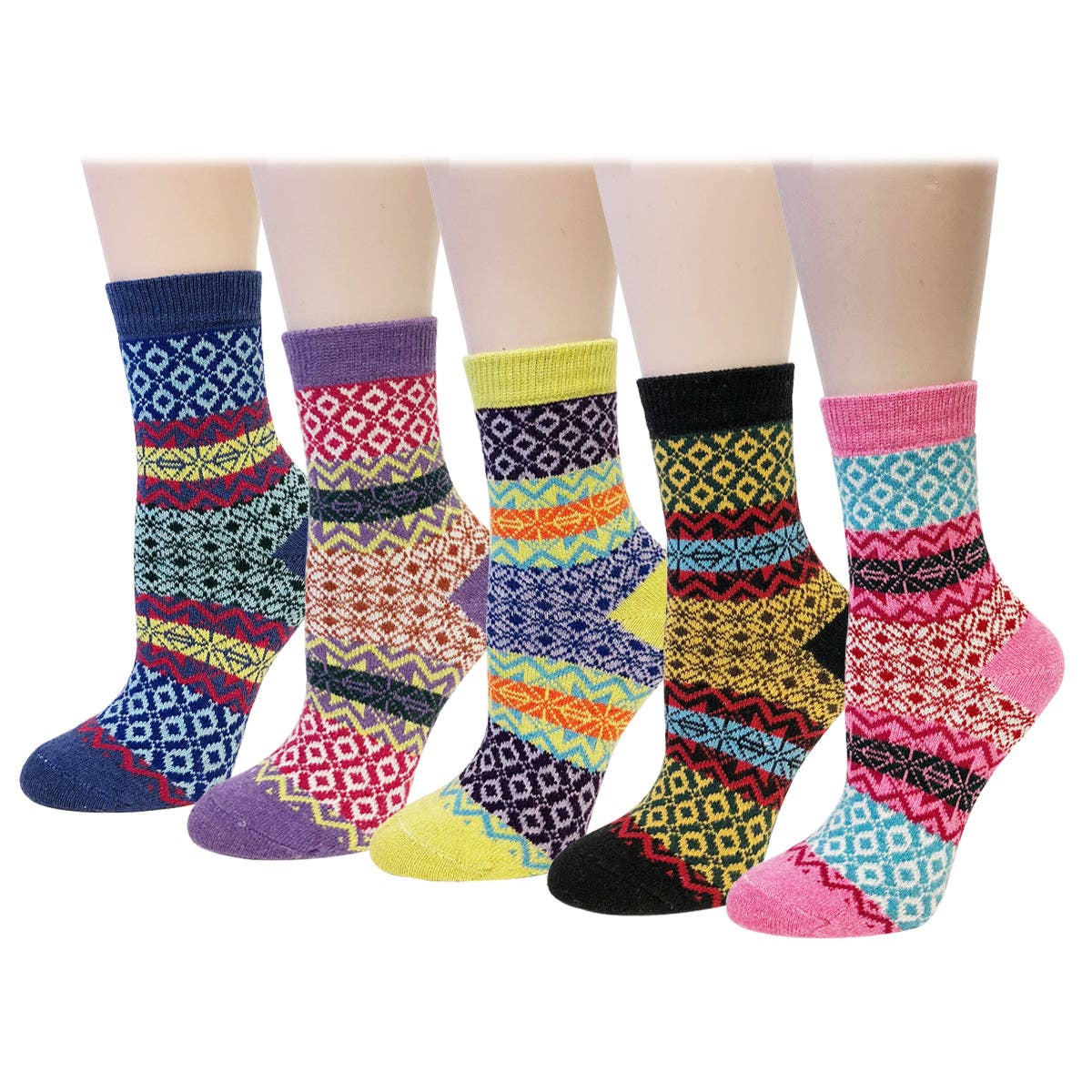Wrapables.com - Wholesale Socks - Women's - Wrapables Women's Thick Winter Warm Wool Socks (Set of 5)6