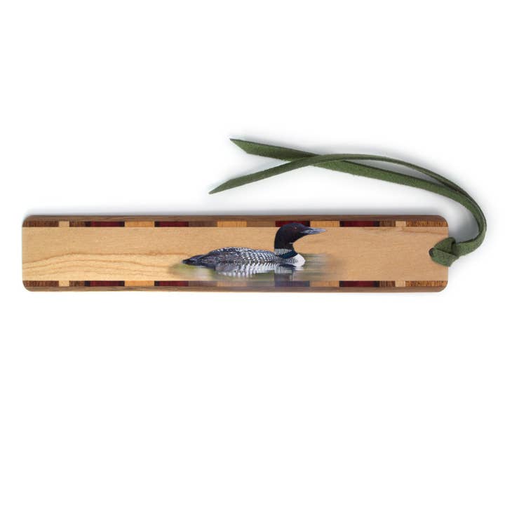 Loon (dubbelsidig) fågel handgjort träbokmärke för wholesale av Mitercraft