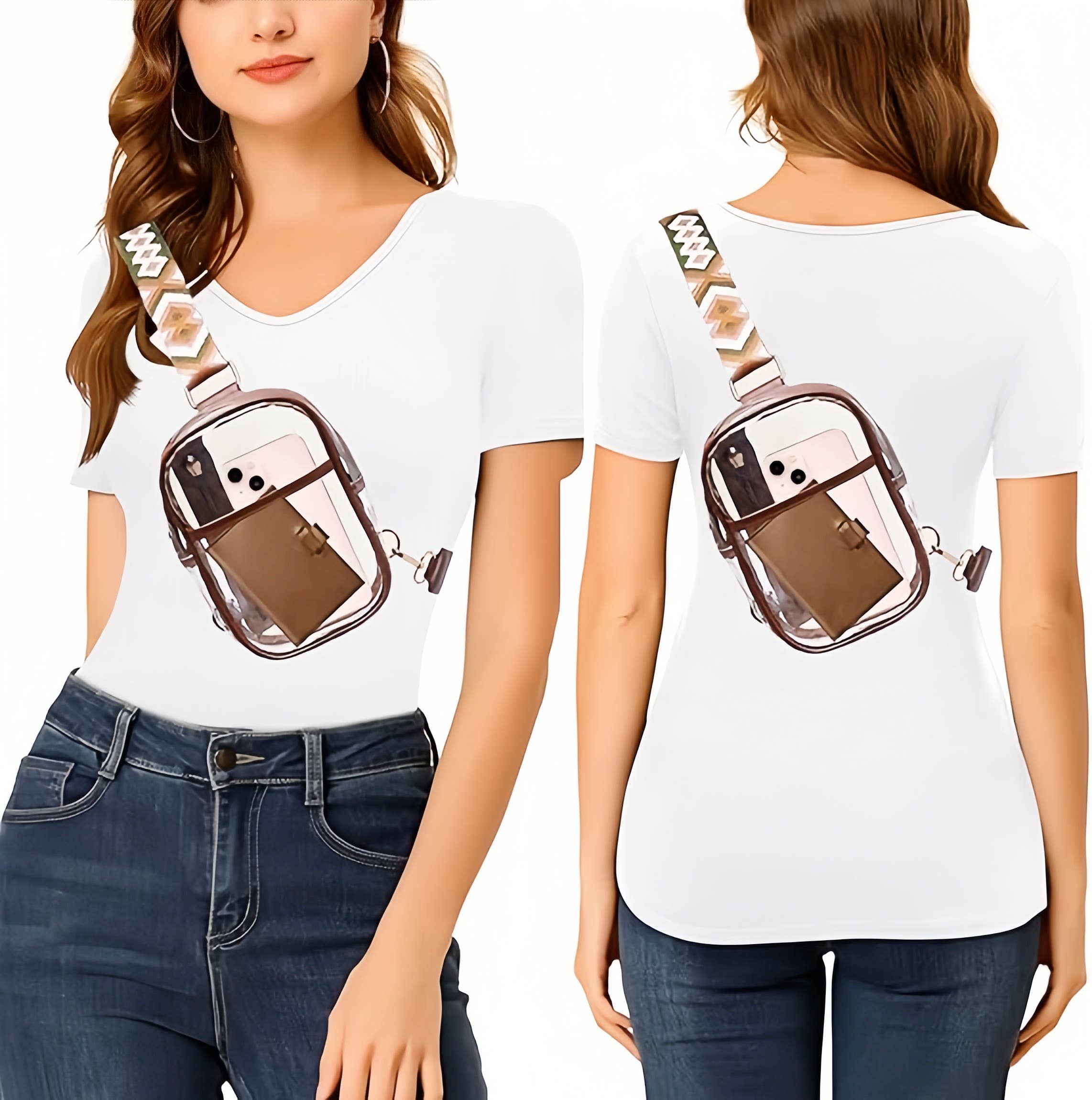 NARWEY INC – Großhandel Umhängetasche - Damen – Klarer Sling Bag TPU Gürteltasche Umhängetasche Brusttasche6