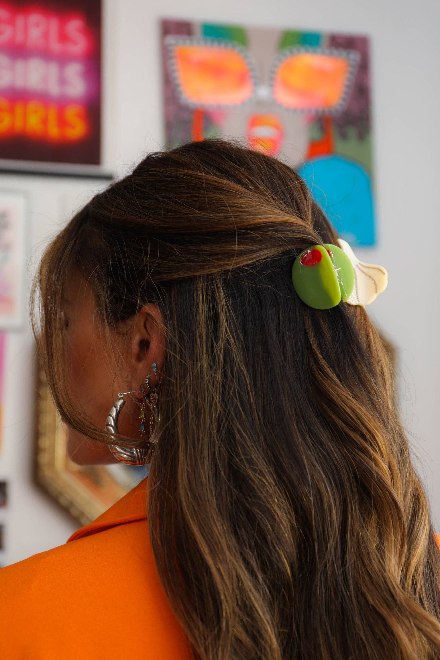 The Peach Fuzz - Wholesale Hair Accessories Set - Women's - Stuffed Olive Mini Hair Claw1