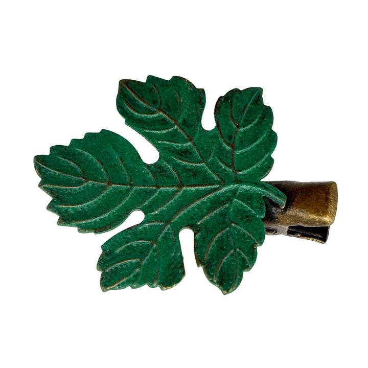 Gleeful Peacock - Wholesale Hair Clip - Women's - Branch Out Hair Clip-Hand Painted Fall Leaf-Alligator Clip0