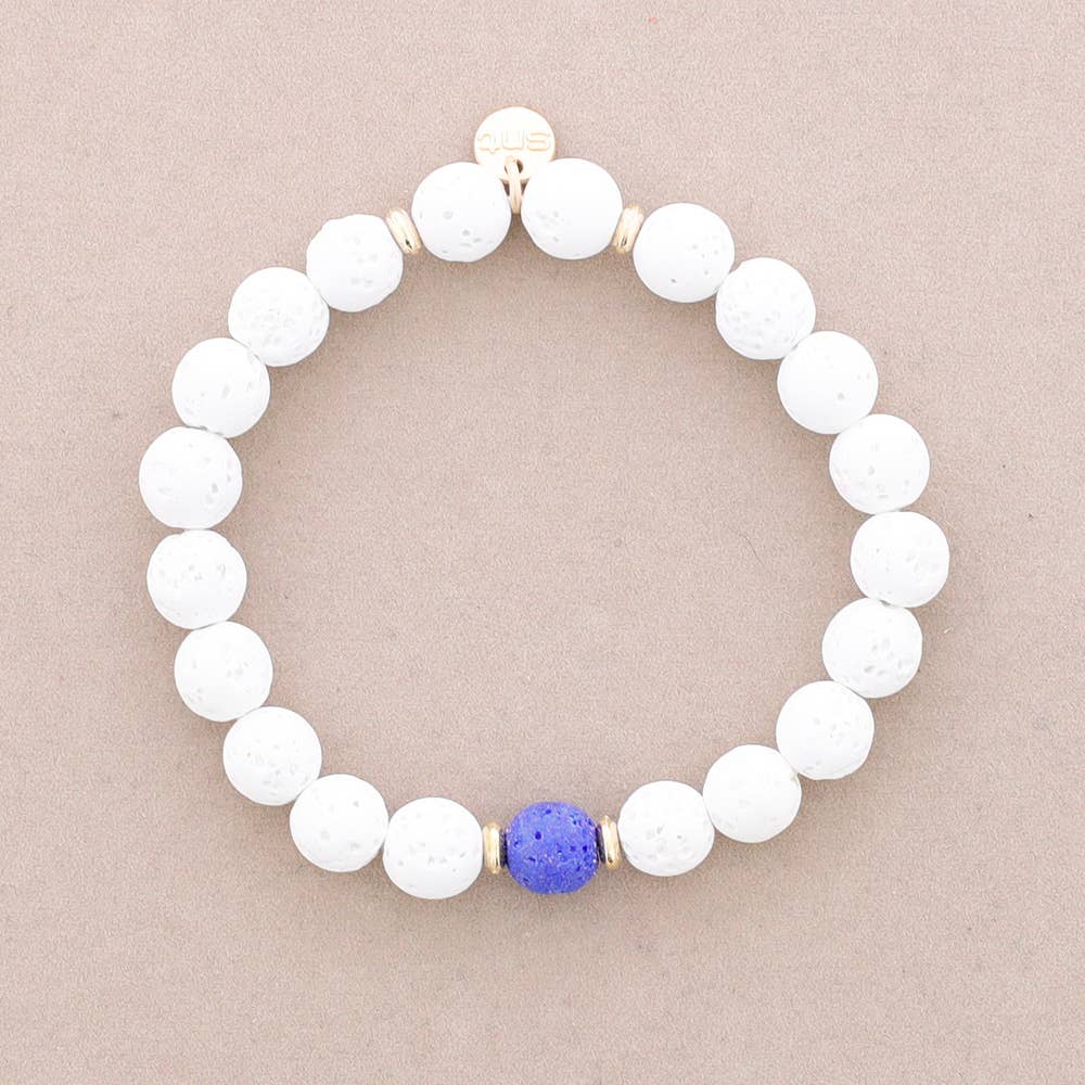 Sonata - Vente Bracelet de perles - Bracelet élastique avec boules d'imitation de pierres de lave1