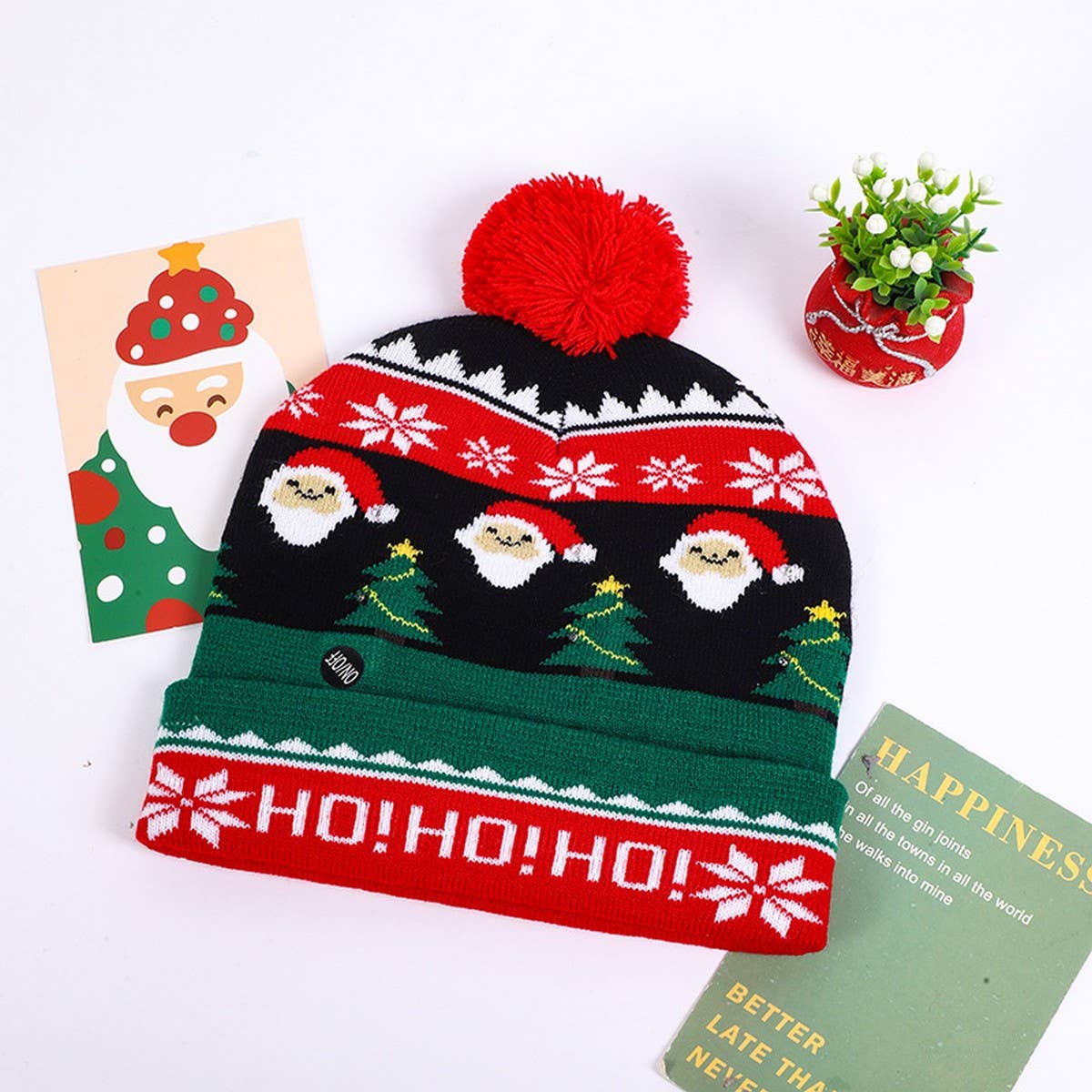 ACCITY - Wholesale Santa Hat - CHRISTMAS LED LIGHT GLOWING KNITTED CHRISTMAS HAT_CWAH231415