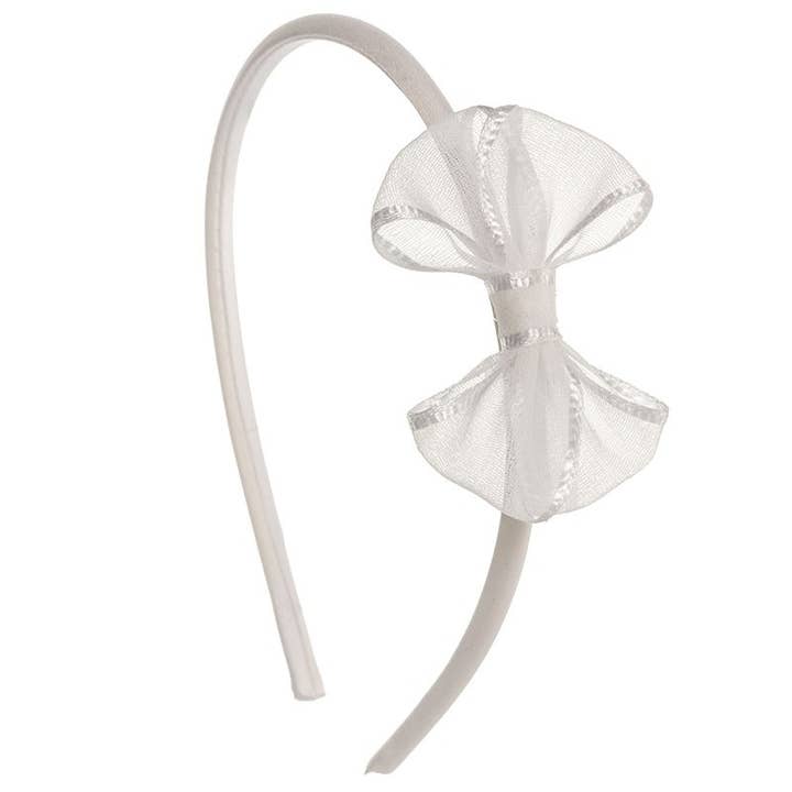 Faixa de cabeça macia com laço de musselina com acabamento em cetim por atacado de Siena Hair Accessories