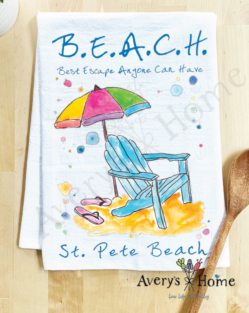 Avery's Home - Wholesale Tea Towel - Beach Vacation Souvenir Customizable Tea Towel16