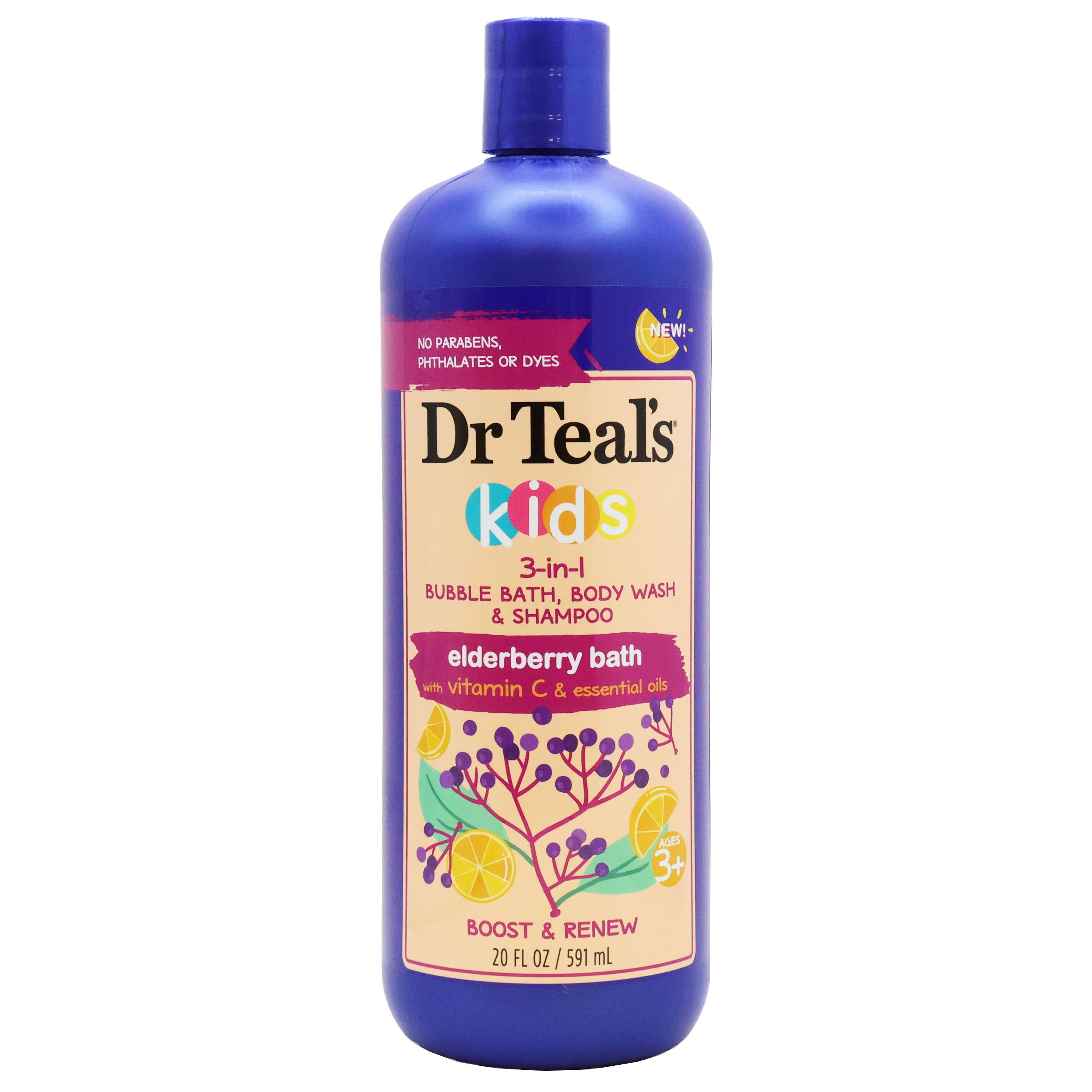 KT Supply - Wholesale 2-in-1 Shampoo & Body Wash - Baby - DrTeals Kids 3In1 Bubble Bath, Body WashShampoo 20oz.2