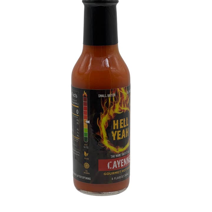 Hell Yeah Hot Sauce - Wholesale Hot Sauce - Hell Yeah Cayenne Gourmet Hot Sauce - 5 oz. bottles1