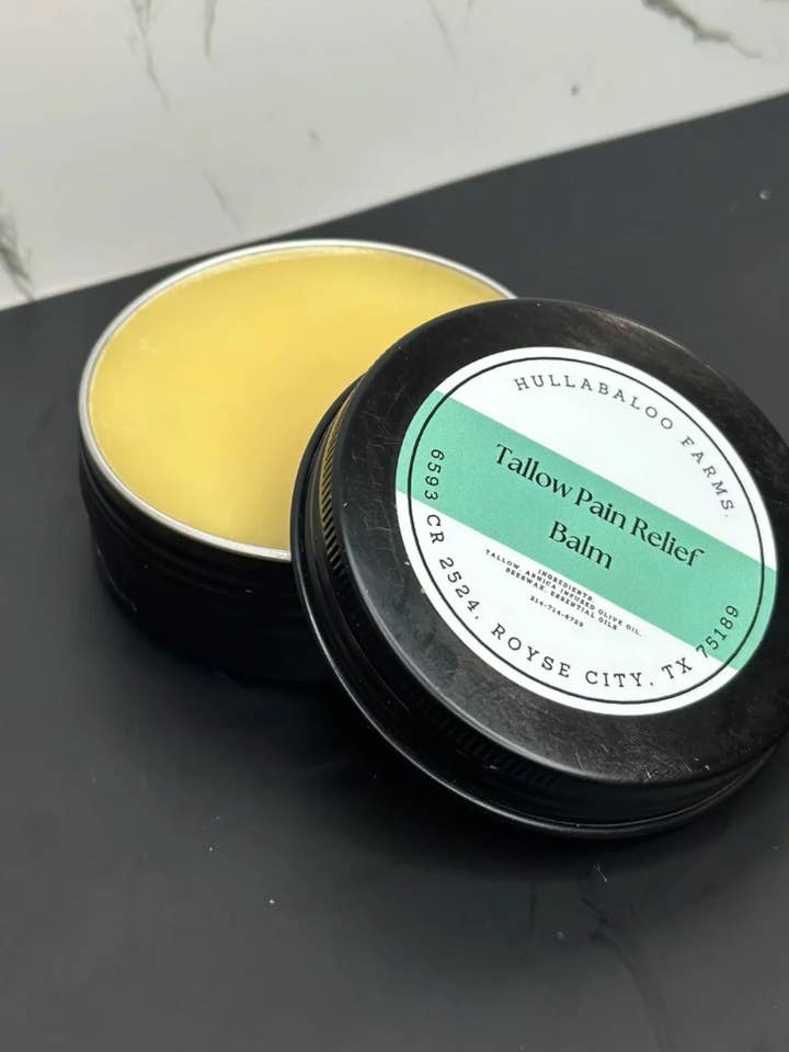 Tallow Pain Relief Balm for wholesale by Hullabaloo Farms