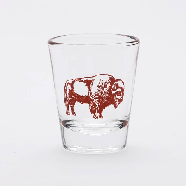 Counter Couture - Vente Verre à shooter - Paire de verres à shot - Bison et tête de mort de buffle