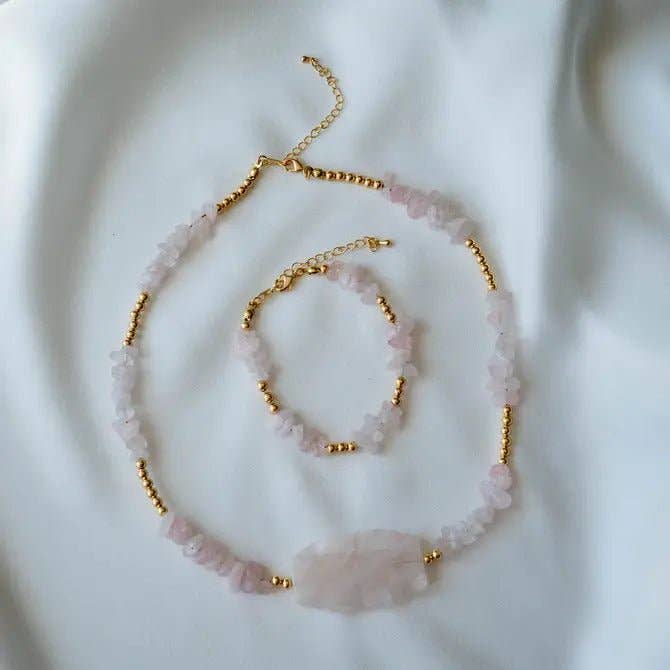 OE! - Wholesale Beaded/Pearl Necklace - ARMONIA - collana in quarzo rosa naturale2