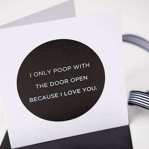 Poop with the Door Open Greeting Card for wholesale by Francine and Georgia