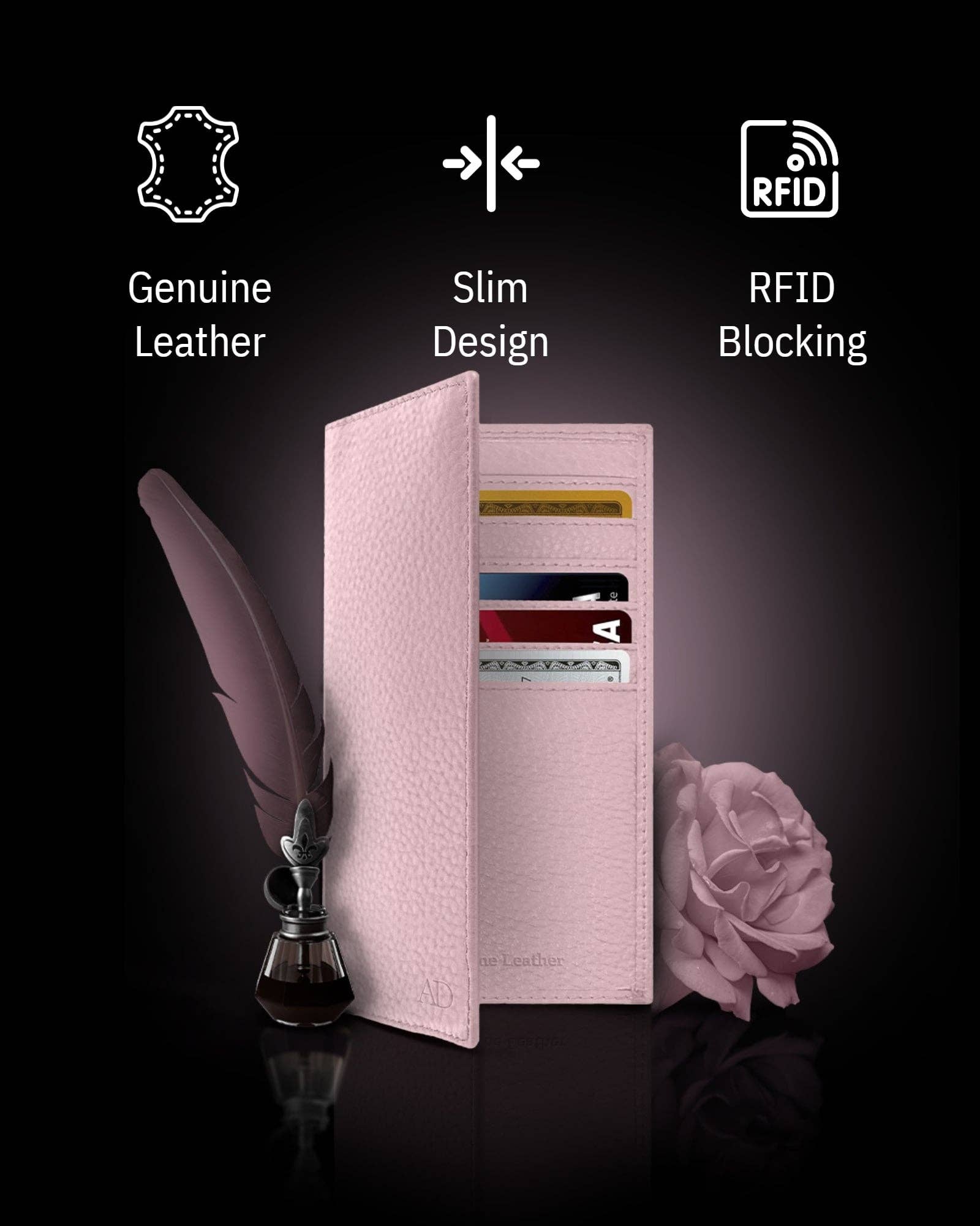 Access Denied Accessories - Wholesale Wallet - Unisex - Genuine Leather Checkbook Cover For Women &Men RFID Blocking49