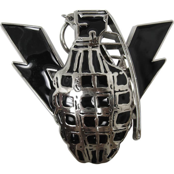 Square Deal Recordings & Supplies - Wholesale Belt Buckle - Unisex - Belt Buckle - Grenade & Lightning Bolts