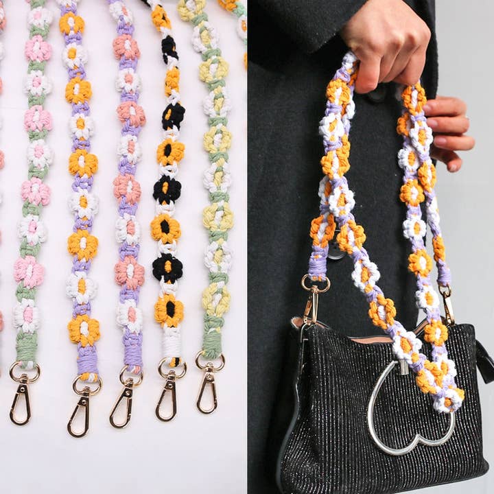 Funkyrel® Atzbranding Limited - Wholesale Lanyard - Women's - Koco - Crochet Daisy Phone Lanyard & Keychain1