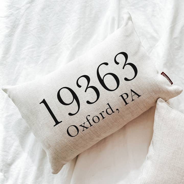 Zip Code Lumbar Pillow and other Purchase Wholesale zip code pillow. Free Returns & Net 60 Terms on Faire trending on Faire.