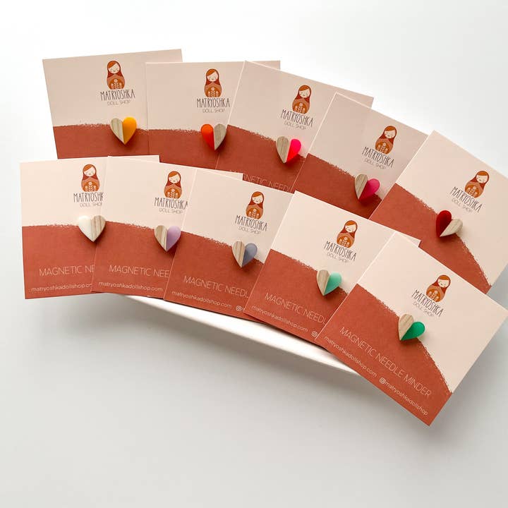 Matryoshka Doll Shop - Wholesale Embroidery/Cross Stitch Supplies - Heart magnetic needle minder, needle magnet10