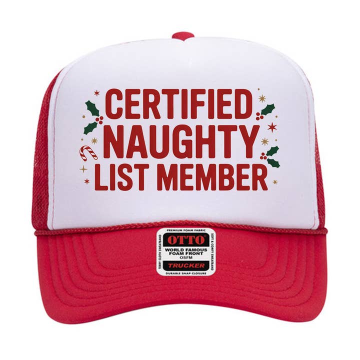 DaisyChainDesignCo - Wholesale Trucker Hat - Women's - Certified Naughty List Member Foam Trucker Hat 3