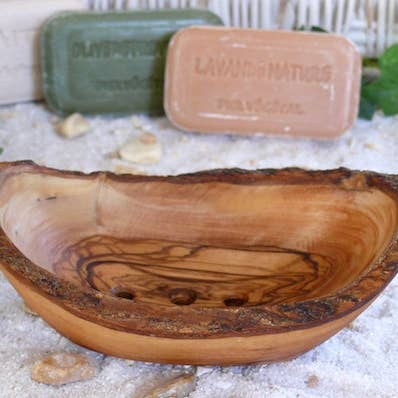 olivenholz-erleben - Wholesale Bath Soap Dish - Rustic oval soap dish length approx. 9 — 11 cm olive wood