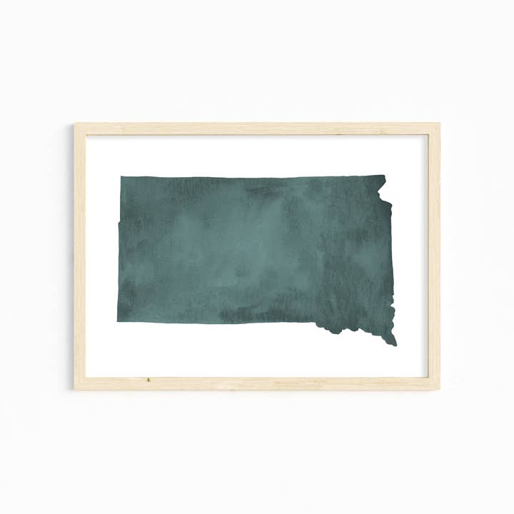 south dakota watercolor print for wholesale by traveldashery
