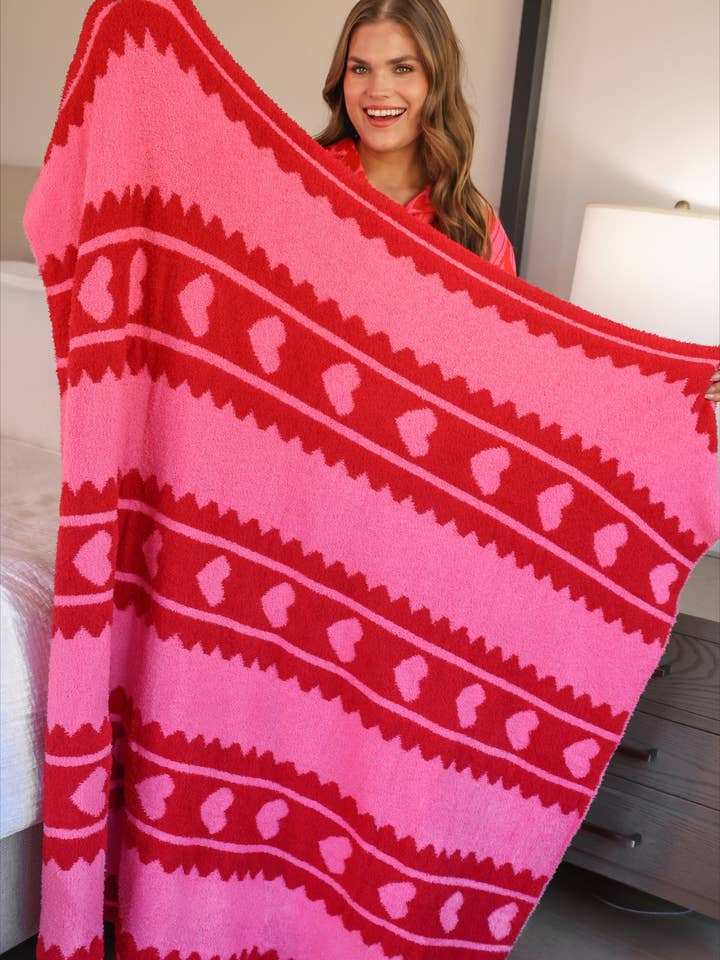 Heartfelt Stripes Blanket for wholesale by Jess Lea