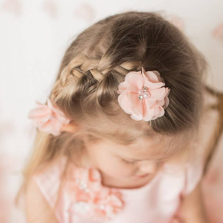 Set of 2 Pink Chiffon Clips for wholesale by Bebe Theory