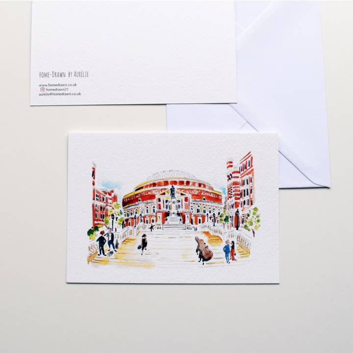 10 The Royal Albert Hall Postcards for wholesale by Home-Drawn illustrations by Aurélie