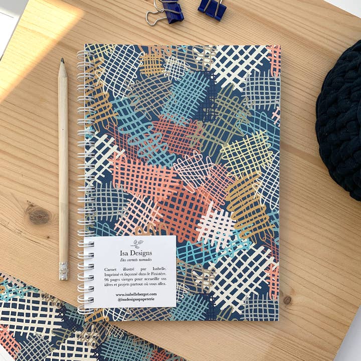 Taccuino A5 a spirale - 96p bianche vuote - Filetto per la vendita all'ingrosso da parte di Isa Designs