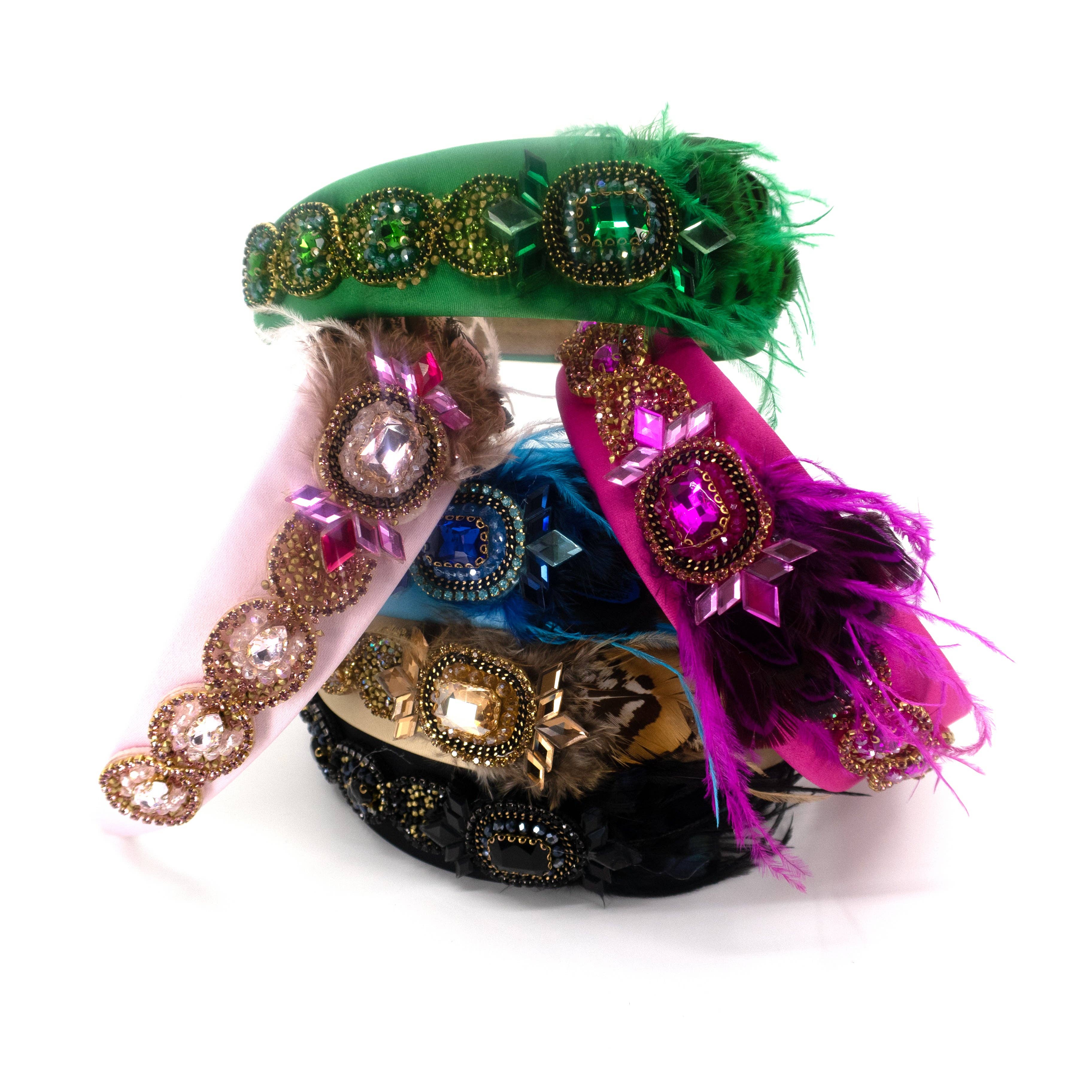ASSORTED Feather Crystal Headband HB21029-27 (12PC) for wholesale on Faire6