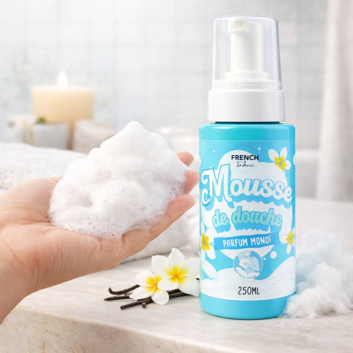 Shower mousse 250ml - Monoi scent for wholesale by FRENCH TENDANCE