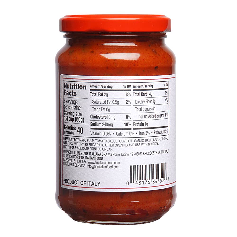 Fine Italian Food - Wholesale Sauce - Mantova Pizza Sauce, 12.5 oz.1