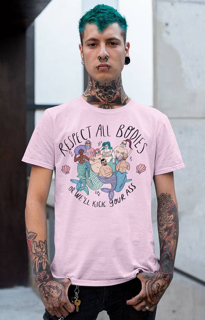 Chiaralascura – wholesale T-shirts med screentryck – Dam – Unisex t-shirt i ekologisk bomull med Body Positive sjöjungfruar25