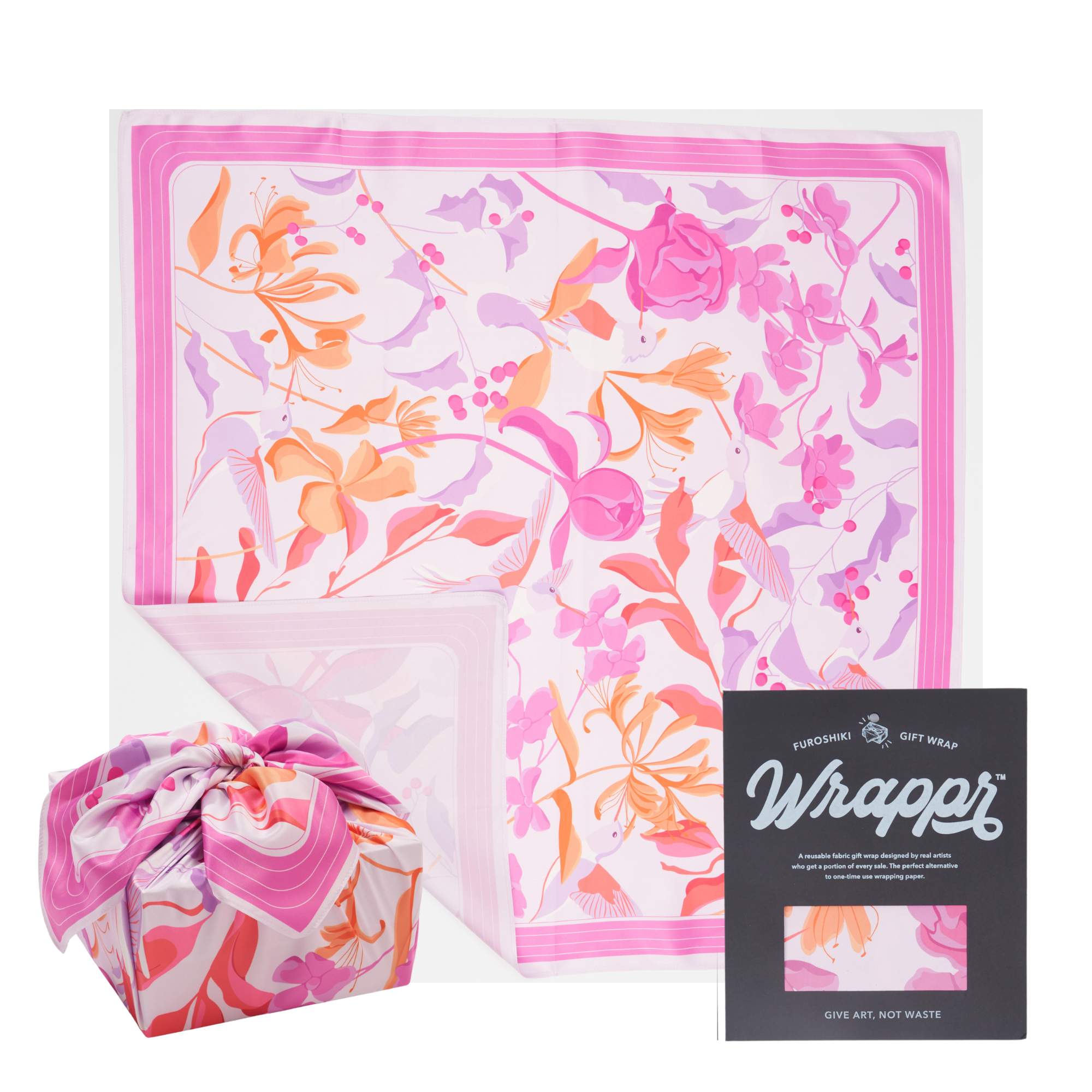 WRAPPR Gift Wrap - Wholesale Flat Wrap - Furoshiki Gift Wrap by Danni Ha | 28", Recycled Polyester30