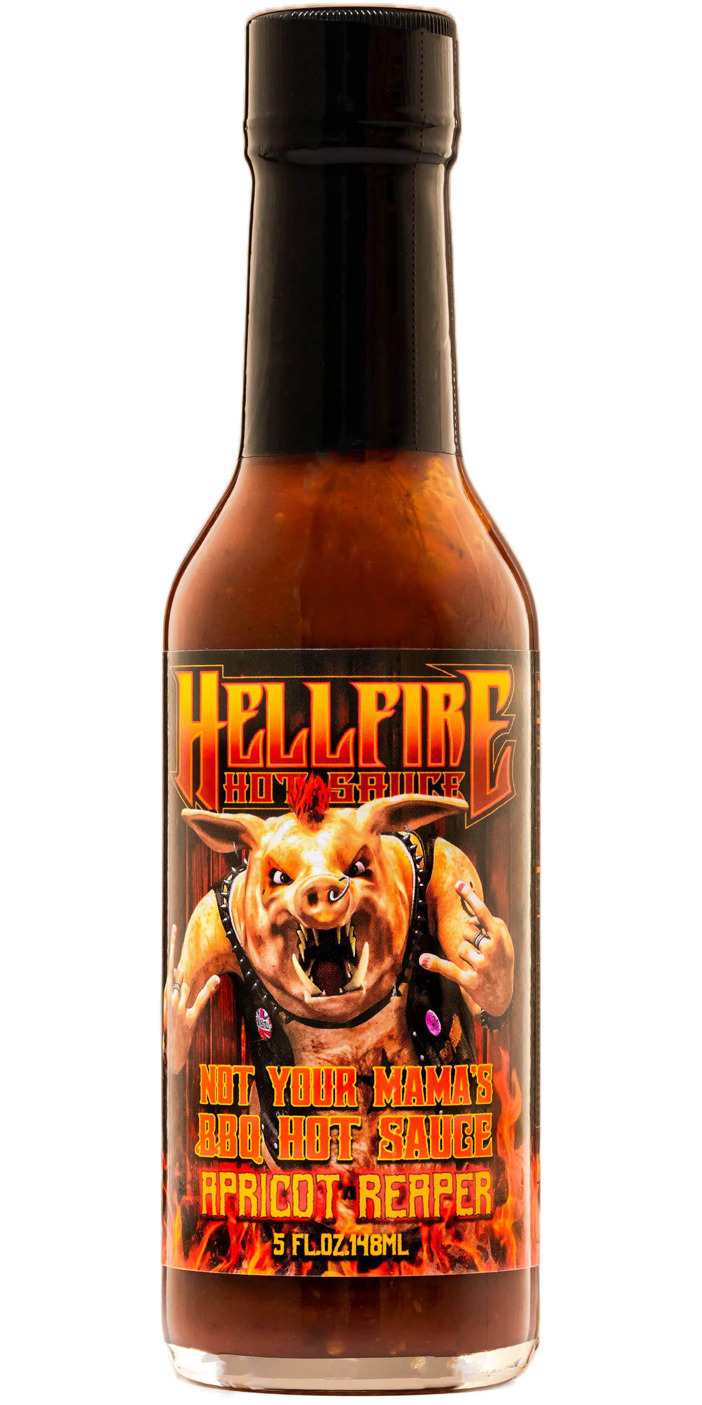 Hellfire Hot Sauce Inc – Großhandel Scharfe Soße – Hellfire Not Your Mama's BBQ Hot Sauce Apricot Reaper 148 ml