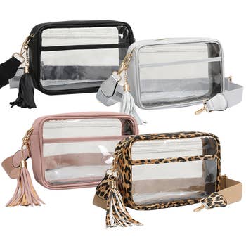 FAIME Clear Bags for Women, Cute Clear Tote Bag Stadium Approved, Clear  Handbag with Zippers & Adjustable Strap