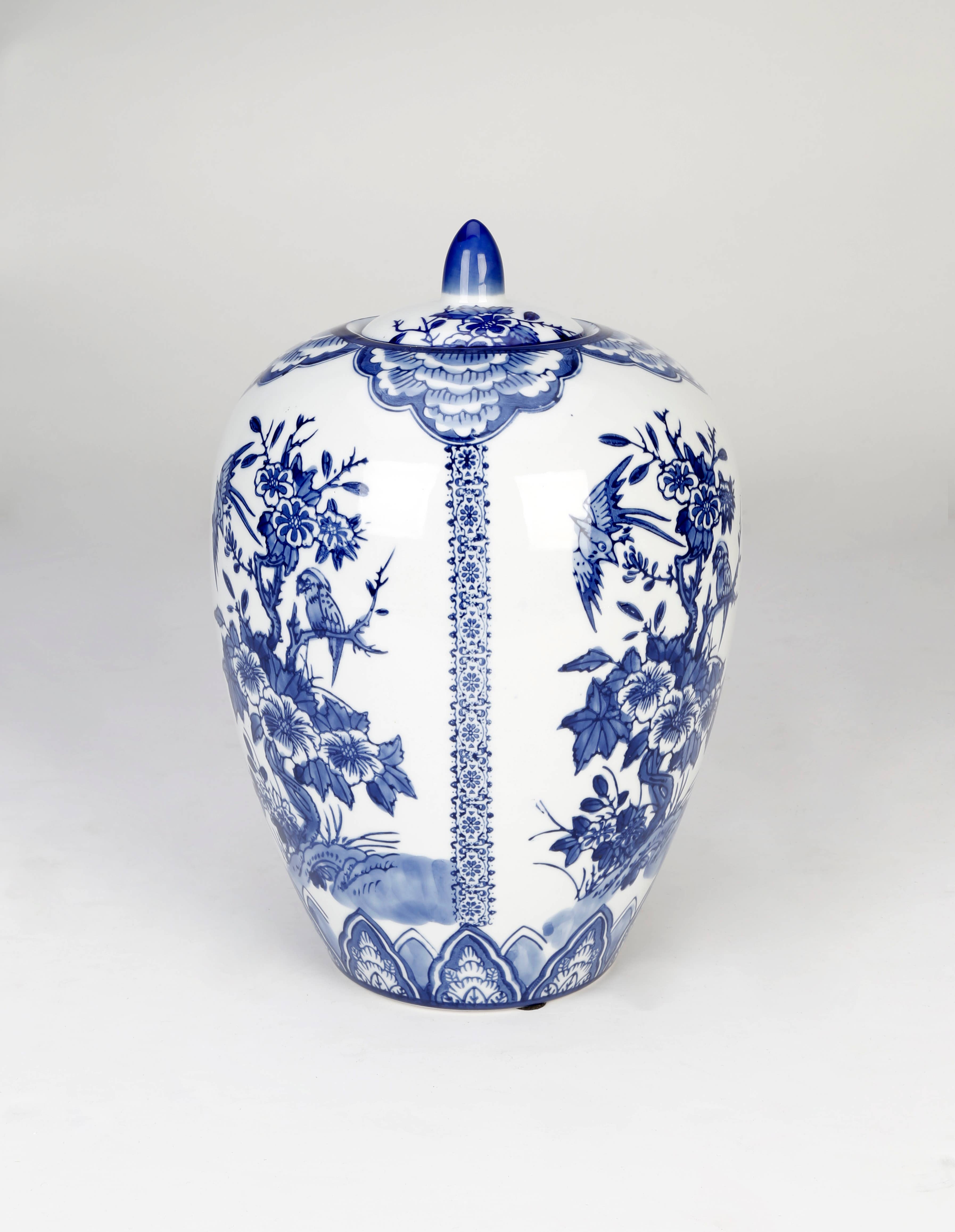 AA Importing - Wholesale Decorative Jar - 12" Ginger Jar, Blue and White1