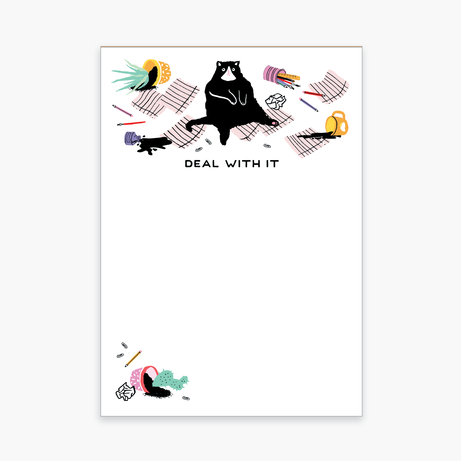 Party of One - Wholesale Notepad - Deal With It Cat Notepad2