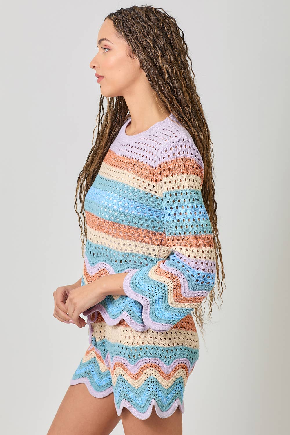 Mystree - Wholesale Pullover-trui - Dames - 61007 Open Stitch High Low Trui17