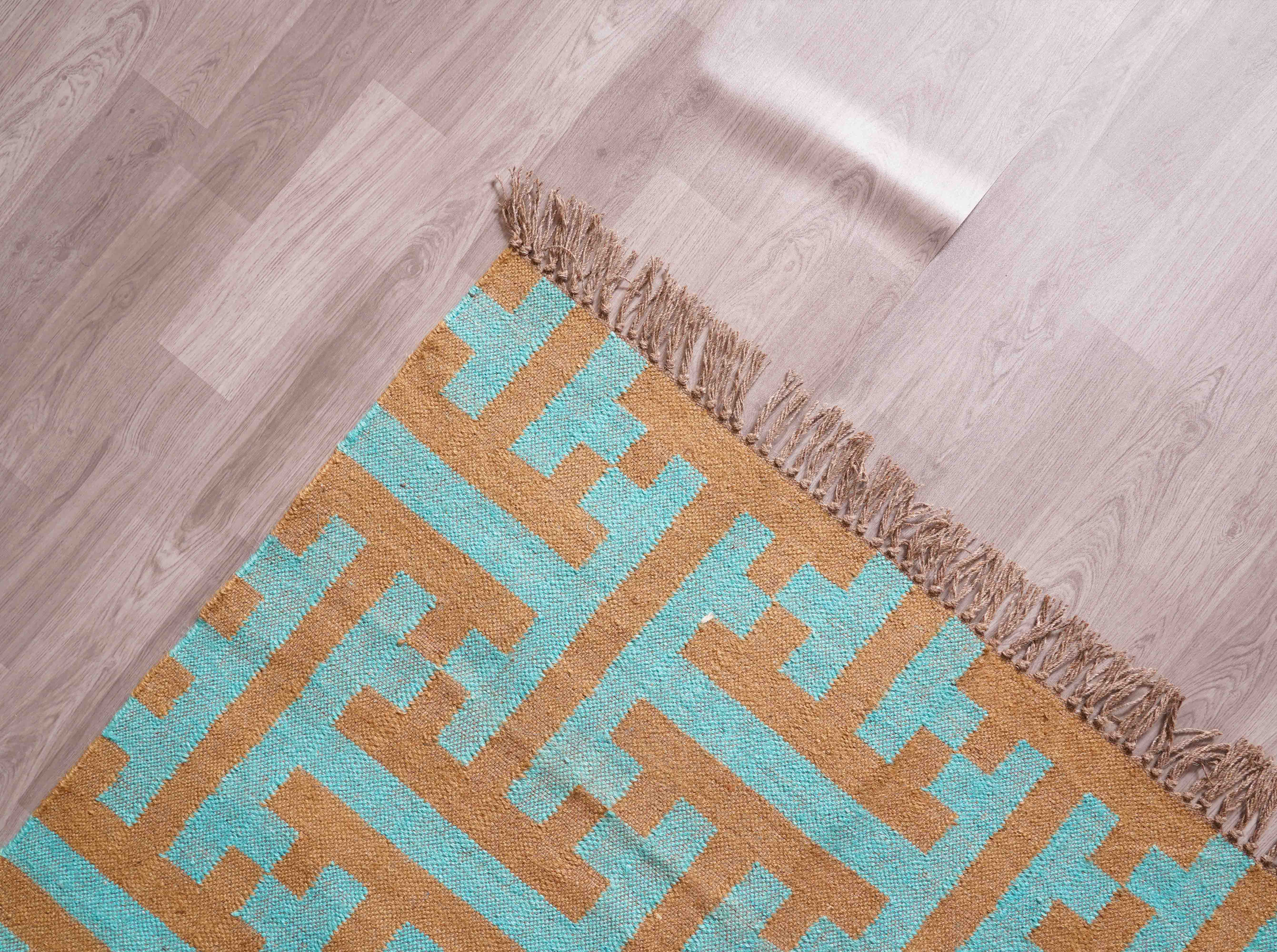 Chouhan Rugs - Wholesale Area Rug - Multicolor Handwoven Wool Jute Kilim Rug Vinatge Jute Rug 6