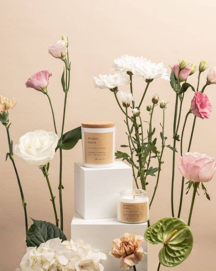 Velvety - Wholesale Jar/Filled Candle - Monkey Farts Vegan Soy Candle2